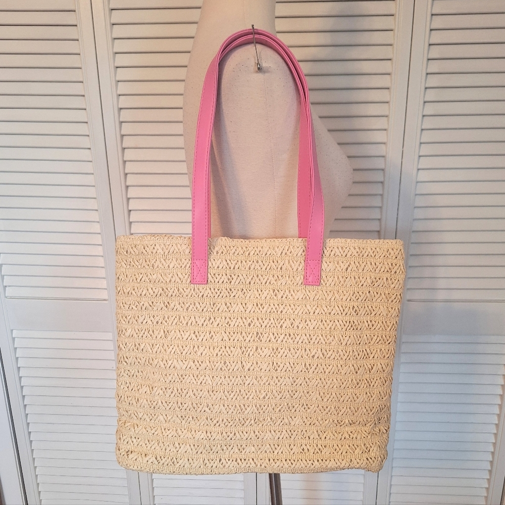 Cat And Jack Floral Straw Shoulder Bag NWT - Picture 4 of 5